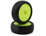 JConcepts 4131-2211 Mini-B Smoothie 2 Pre-Mounted Front Green Compound Tires on Yellow Wheels (2 Pack)