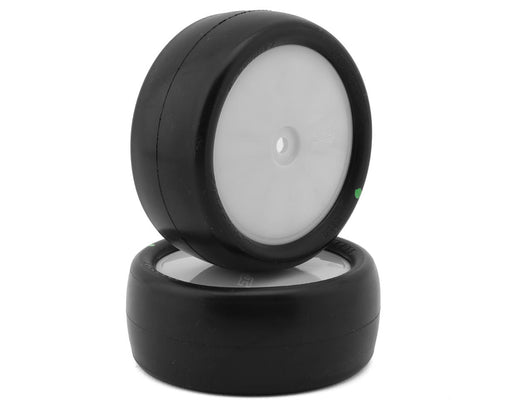JConcepts 4134-1211 Smoothie 3 2.2" Pre-Mounted 4WD Front Green Compound Tires on White Wheels (2 Pack)