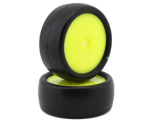 JConcepts 4134-2211 Smoothie 3 2.2" Pre-Mounted 4WD Front Green Compound Tires on Yellow Wheels (2 Pack)