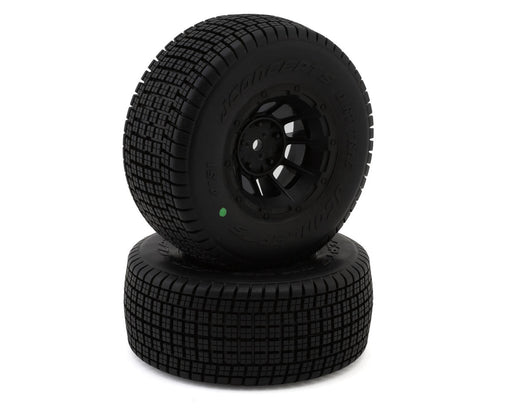 JConcepts 4151-3234 Dirt Trac Pre-Mounted Green Compound Dirt Oval Tires for 2WD Slash Front (2 Pack)