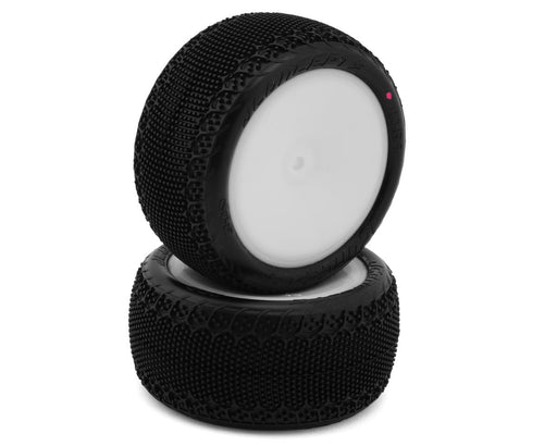 JConcepts 4169-101021 3DP 2.2" Pre-Mounted Rear Buggy Pink Compound Carpet Tires on White Wheels (2 Pack)