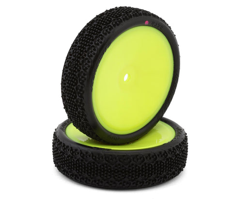 JConcepts 4174-201011 3DP 2.2" Pre-Mounted 2WD Front Buggy Pink Compound Carpet Tires on Yellow Wheels  (2 Pack)