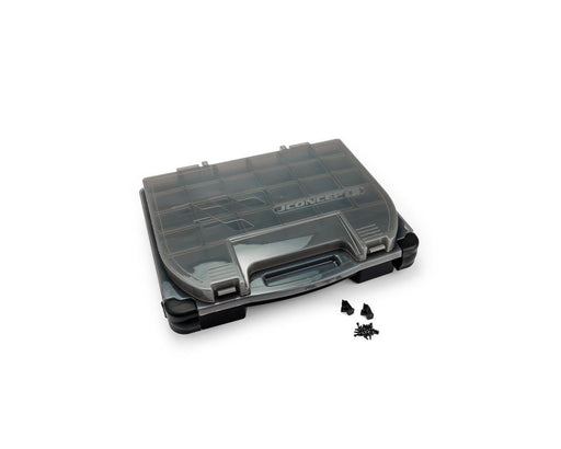 JConcepts 5130-28 Black/Smoke Grey Tool Box with Upper Storage  (14.5"x11"x2.375")