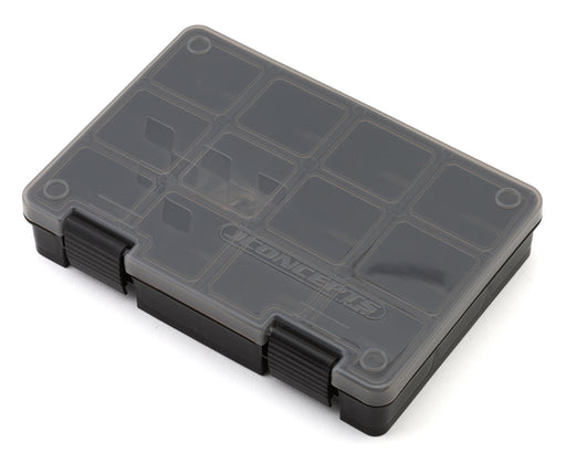 JConcepts 5151-28 Black/Smoke Grey Hardware Storage Box  (8x5.50x1.5")