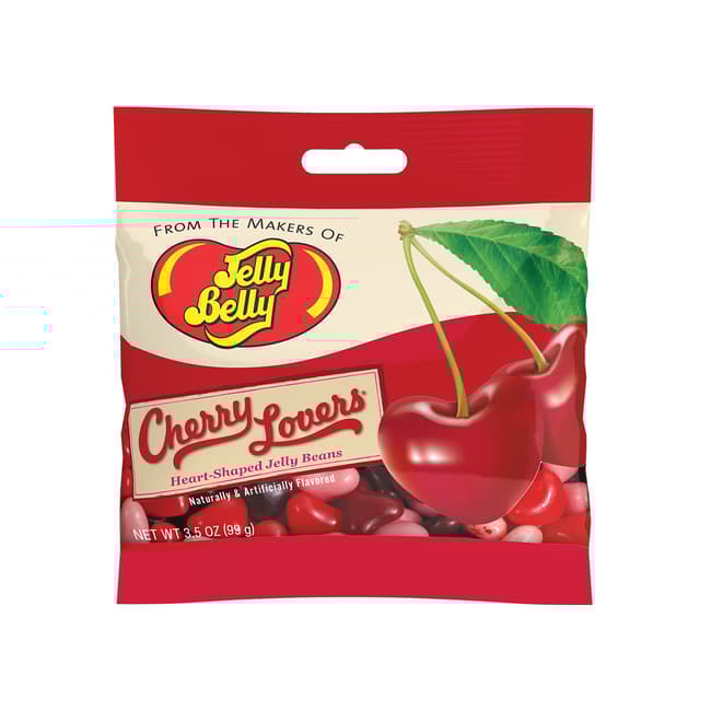 Jelly Belly Cherry Lovers Heart Shaped Jelly Beans 3.5oz Grab & Go® Bag