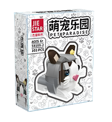 JIE STAR 58109-2 Pet Paradise Ragdoll Cat 103 Piece Block Set