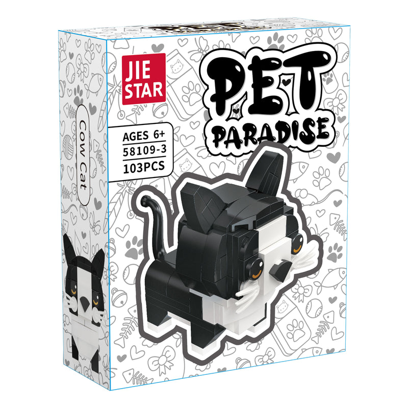 JIE STAR 58109-3 Pet Paradise Cow Cat 103 Piece Block Set