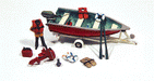 JL  Innovative 456 HO Scale Deluxe Boat Motor and Trailer Kit