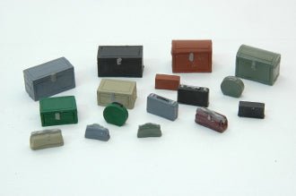 JL Innovative Design 345 HO Scale 15 Piece Vintage Luggage & Trunk Set Unpainted