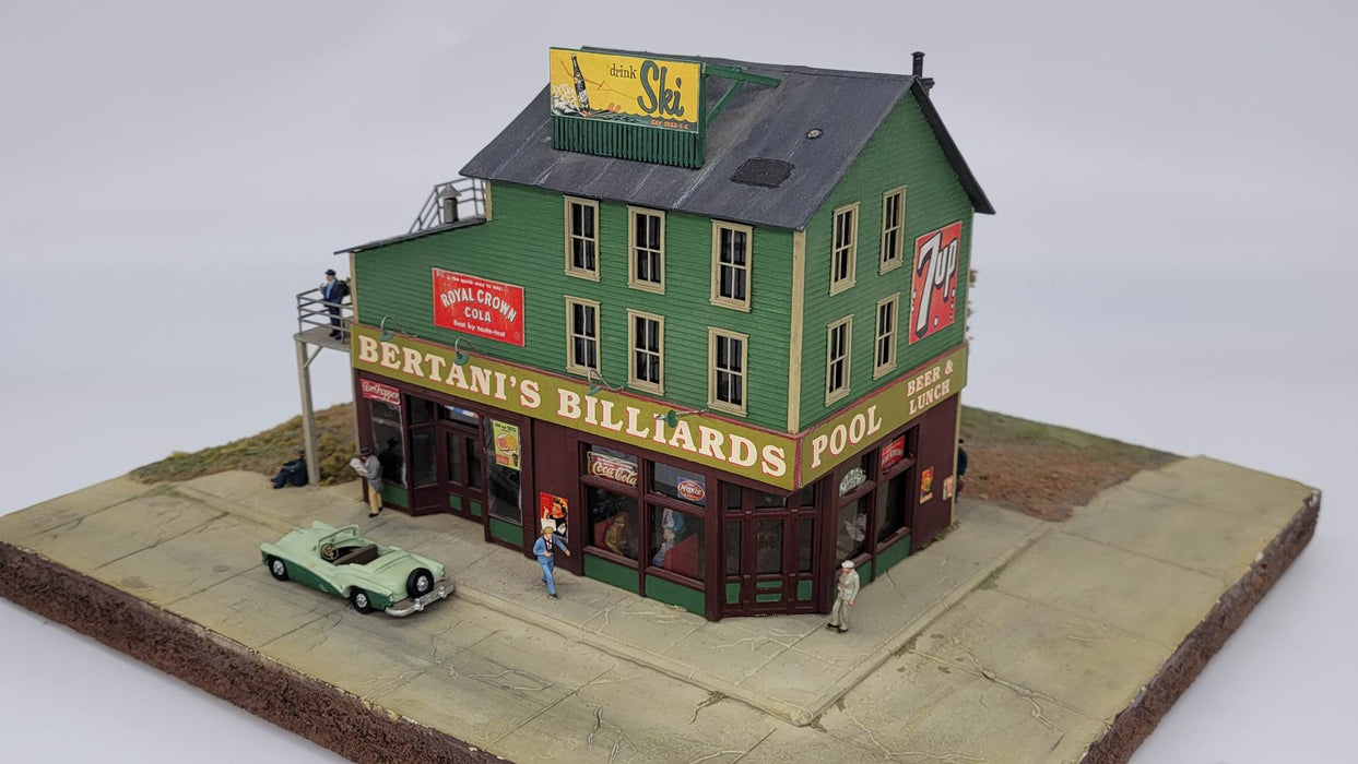 JL Innovative Design 351 HO Scale Bertani's Billiards Laser Cut Craftsman Kit
