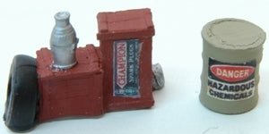 JL Innovative Design 438 HO Scale Custom Gas Station Junk Pile and Barrel Set #1