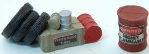 JL Innovative Design 439 HO Scale Custom Gas Station Junk Pile and Barrel Set #2
