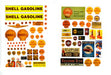 JL Innovative Design 488 HO Scale 1940s-1950s Vintage Shell Gas Station Signs