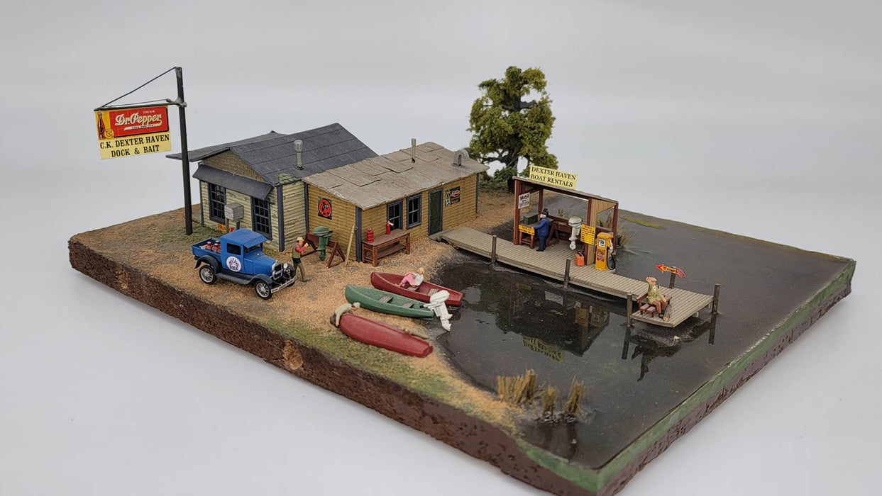 JL Innovative Design 491 HO Scale C.K. Dexter Haven Dock & Bait Laser Cut Structure Kit