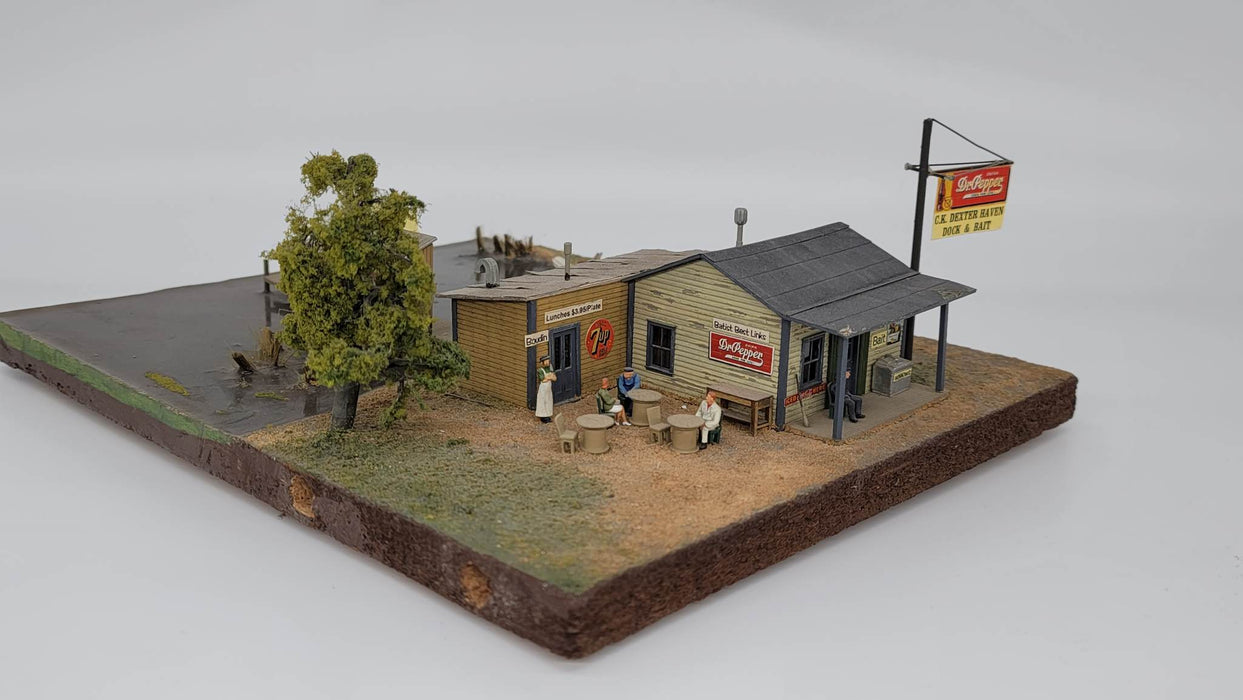 JL Innovative Design 491 HO Scale C.K. Dexter Haven Dock & Bait Laser Cut Structure Kit