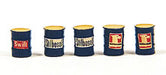 JL Innovative Design 512 HO Scale Blue and Yellow Fertilizer Feed and Seed Company 55-Gallon Barrel Set