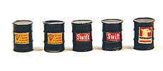 JL Innovative Design 513 HO Scale Black Fertilizer Feed and Seed Company 55-Gallon Barrel Set