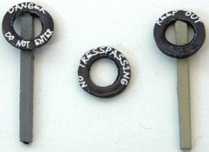 JL Innovative Design 535 HO Scale Custom Tires on Posts Waning Signs