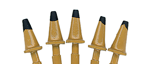 JL Innovative Design 897 HO Scale 1950's Highway Cones Mustard Yellow (5 Pack)