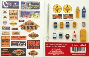 JL Innovative Design 948 HO Scale Sunoco Gas Station Details