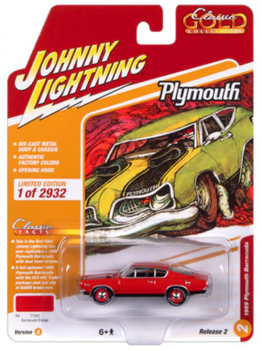 Johnny Lightning JLCG032A Classic Gold Version A 1969 Plymouth Barracuda - Barracuda Orange