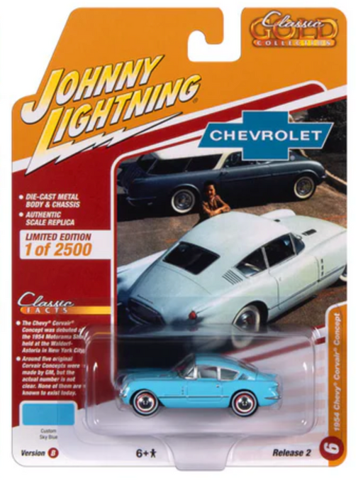 Johnny Lightning JLCG032B Classic Gold Version B 1954 Chevy Corvair Concept - Sky Blue