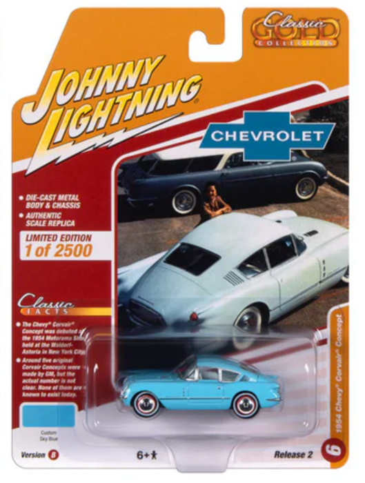 Johnny Lightning JLCG032B Classic Gold Version B 1954 Chevy Corvair Concept - Sky Blue