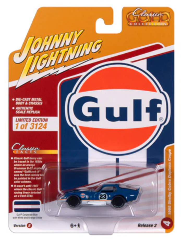 Johnny Lightning JLCG032B Classic Gold Version B 1965 Shelby Cobra Daytona Coupe - Gulf