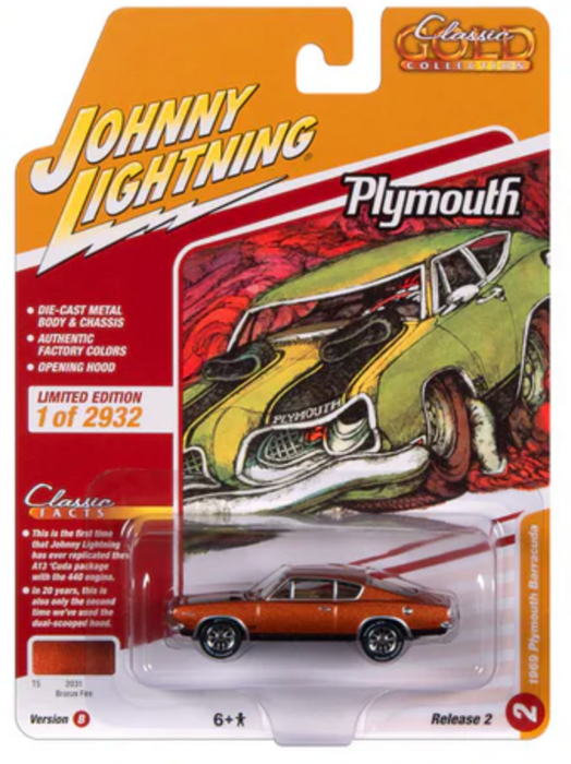 Johnny Lightning JLCG032B Classic Gold Version B 1969 Plymouth Barracuda - Bronze Fire