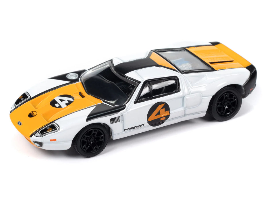 Johnny Lightning JLCG032B Classic Gold Version B 2005 Ford GT - White/Orange