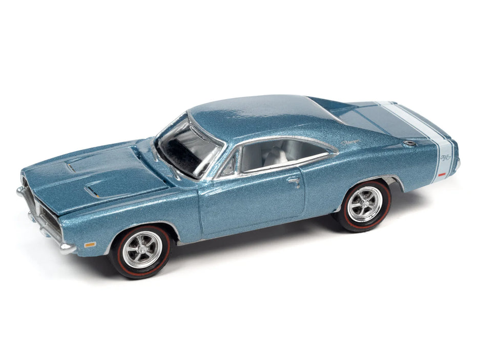 Johnny Lightning JLMC030A Muscle Cars USA Version A 1969 Dodge Charger RT - Light Blue Poly
