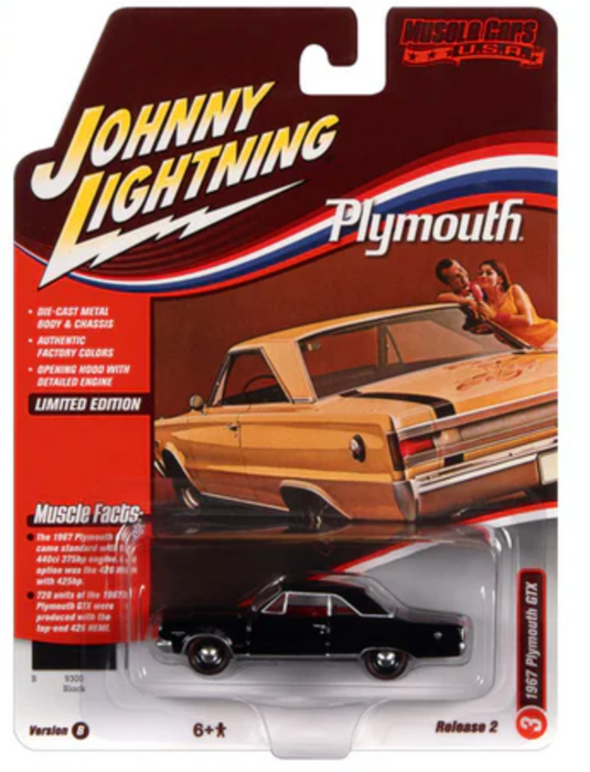 Johnny Lightning JLMC030B Muscle Cars USA Version B 1967 Plymouth GTX - Black