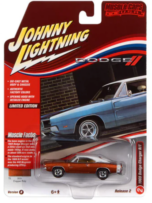 Johnny Lightning JLMC030B Muscle Cars USA Version B 1969 Dodge Charger RT - Copper Poly