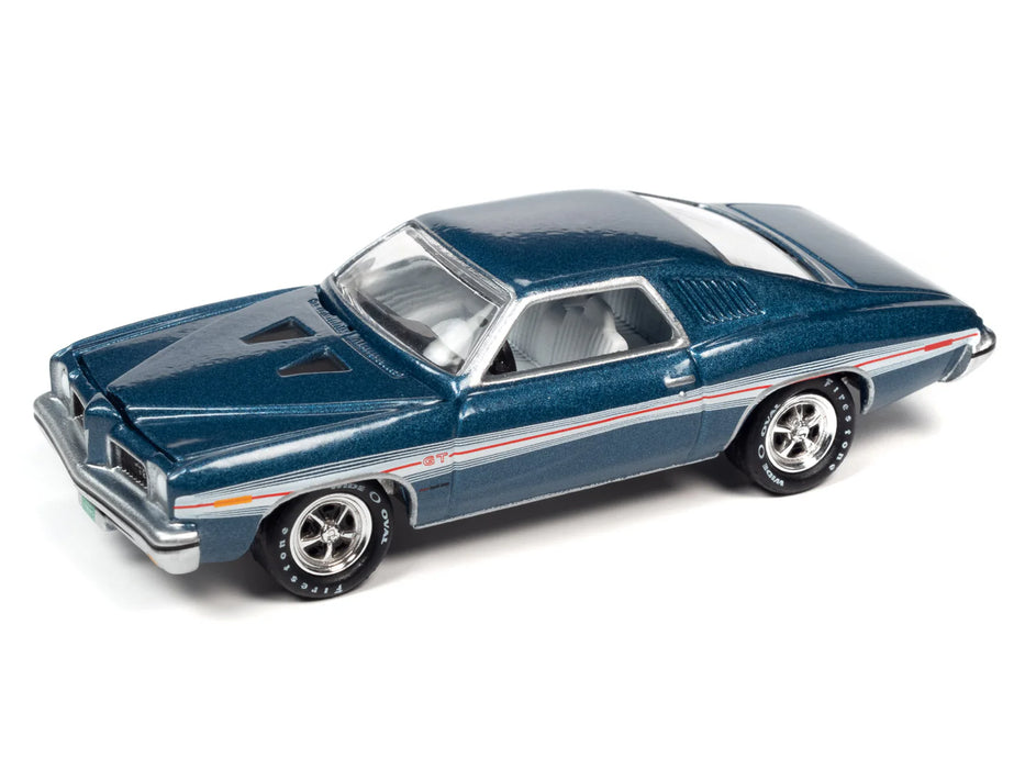 Johnny Lightning JLMC030B Muscle Cars USA Version B 1973 Pontiac Le Mans GT - Porcelain Blue Poly