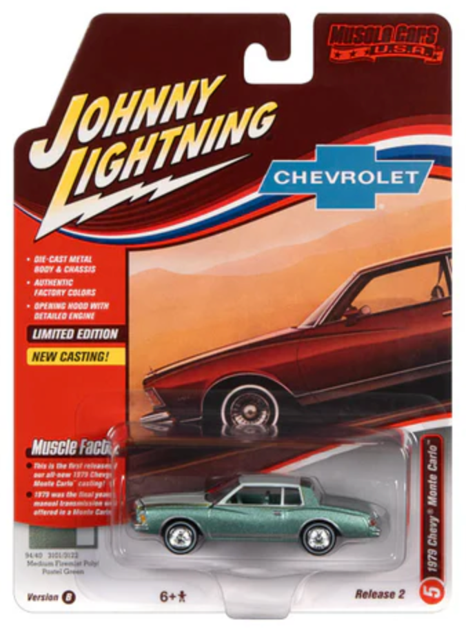 Johnny Lightning JLMC030B Muscle Cars USA Version B 1979 Chevy Monte Carlo - Medium Firemist Poly
