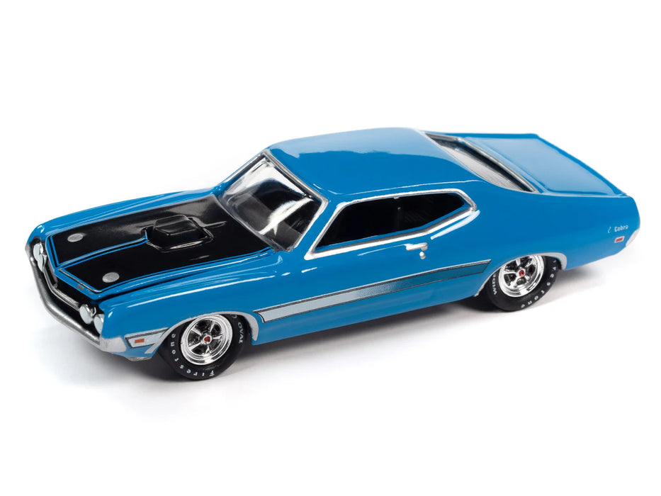 Johnny Lightning JLMC031A Muscle Cars USA Version A 1971 Ford Mustang Torino Cobra - Grabber Blue