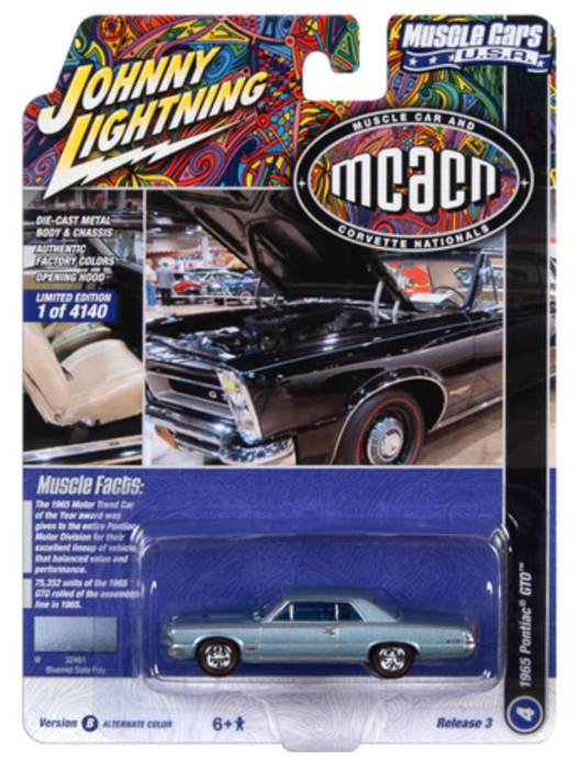Johnny Lightning JLMC031B Muscle Cars USA Version B 1965 Pontiac GTO - Bluemist Slate Poly