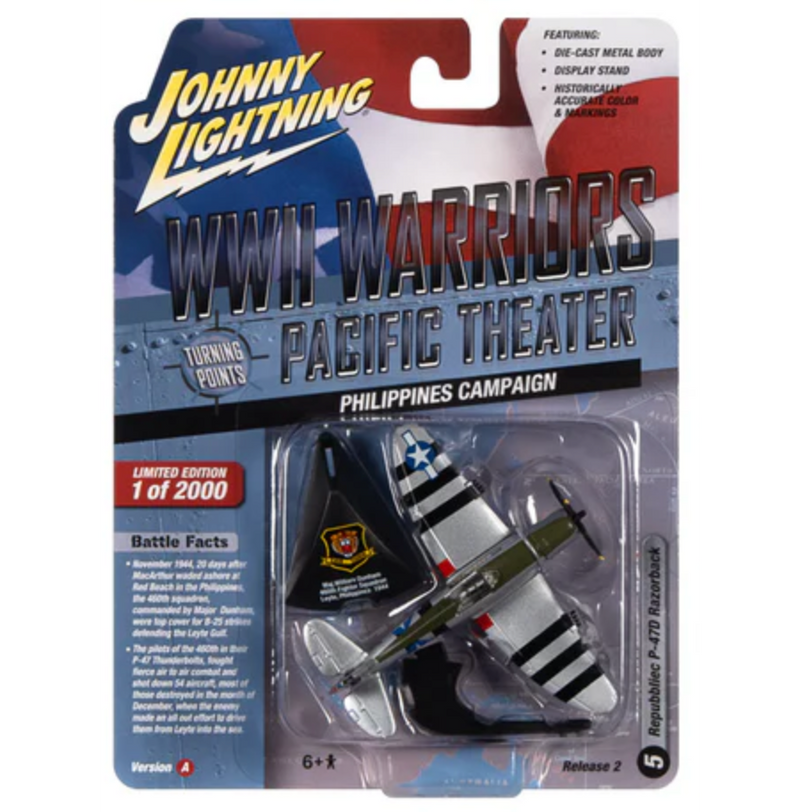 Johnny Lightning JLML008 WWII Warriors European Theater Version A Republic P-47D Razerback Fighter