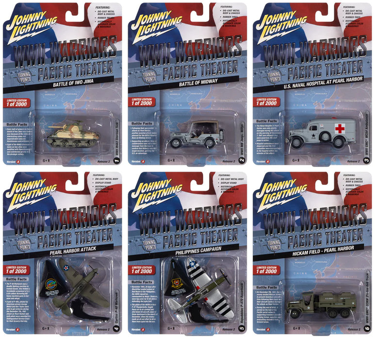 Johnny Lightning JLML008 WWII Warriors European Theater Version A Sealed 6 Pack