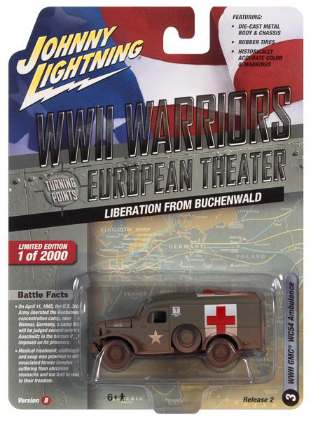 Johnny Lightning JLML008 WWII Warriors European Theater Version B GMC WC54 Ambulance