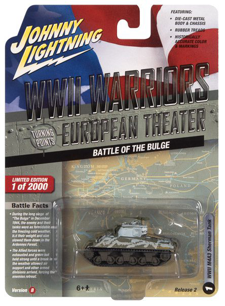 Johnny Lightning JLML008 WWII Warriors European Theater Version B M4A3 Sherman Tank