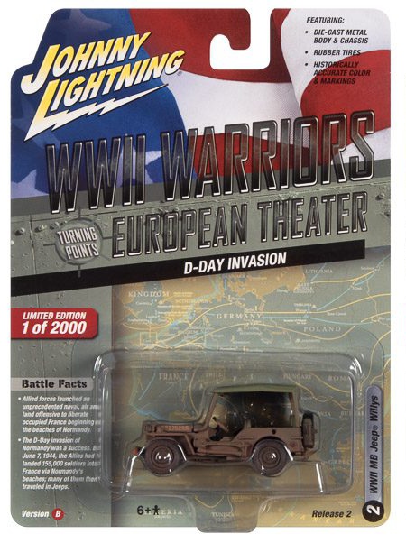 Johnny Lightning JLML008 WWII Warriors European Theater Version B Willys MB Jeep