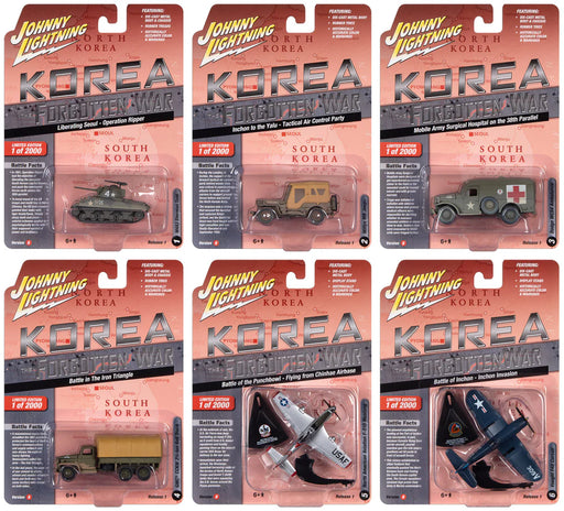 Johnny Lightning JLML009 Korea The Forgotten War Version B Sealed 6 Pack