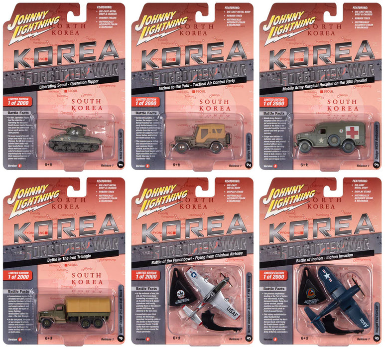 Johnny Lightning JLML009 Korea The Forgotten War Version B Sealed 6 Pack
