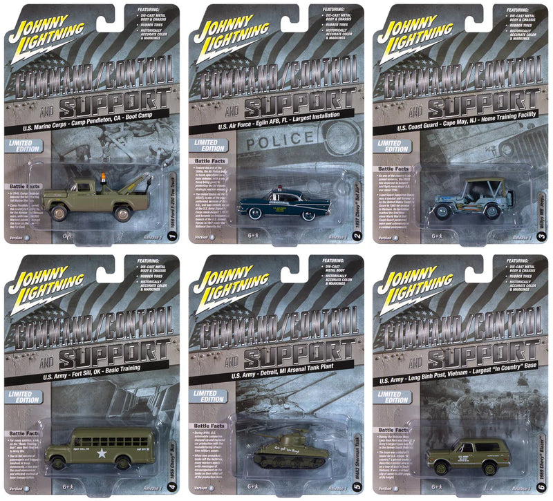 Johnny Lightning JLML011B Military Version B Sealed 6 Pack