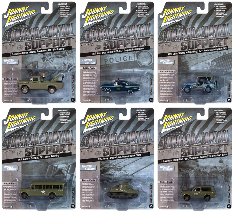 Johnny Lightning JLML011B Military Version B Sealed 6 Pack
