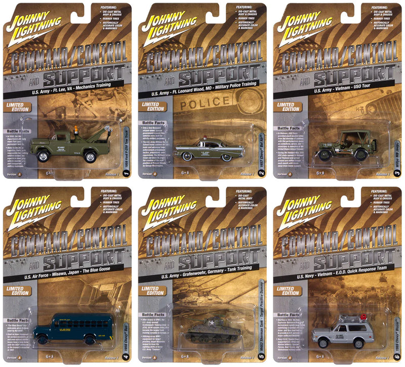 Johnny Lightning JLML011A Military Version A Sealed 6 Pack
