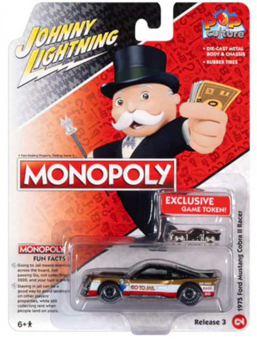 Johnny Lightning JLPC005 Pop Culture Release 3 Monopoly 1975 Ford Mustang Cobra II Racer
