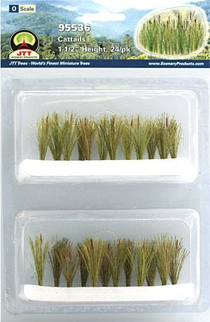 JTT 95536 Cattails 1-1/2" tall O Scale, 24 Pack