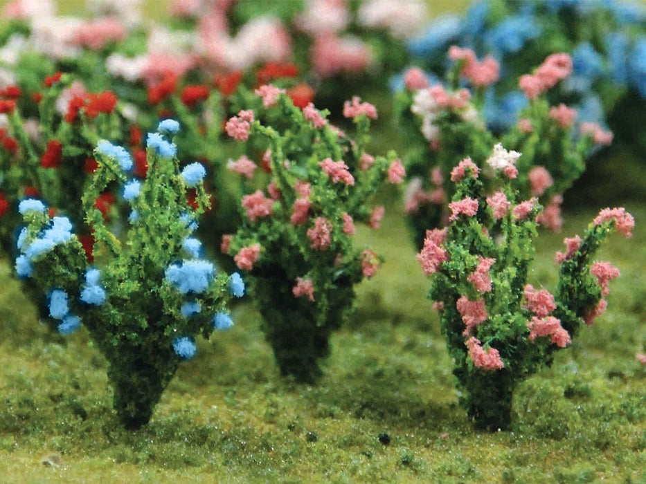 JTT Scenery Products 32512 1" Pink & Blue Flowering Bushes (8 Pack)